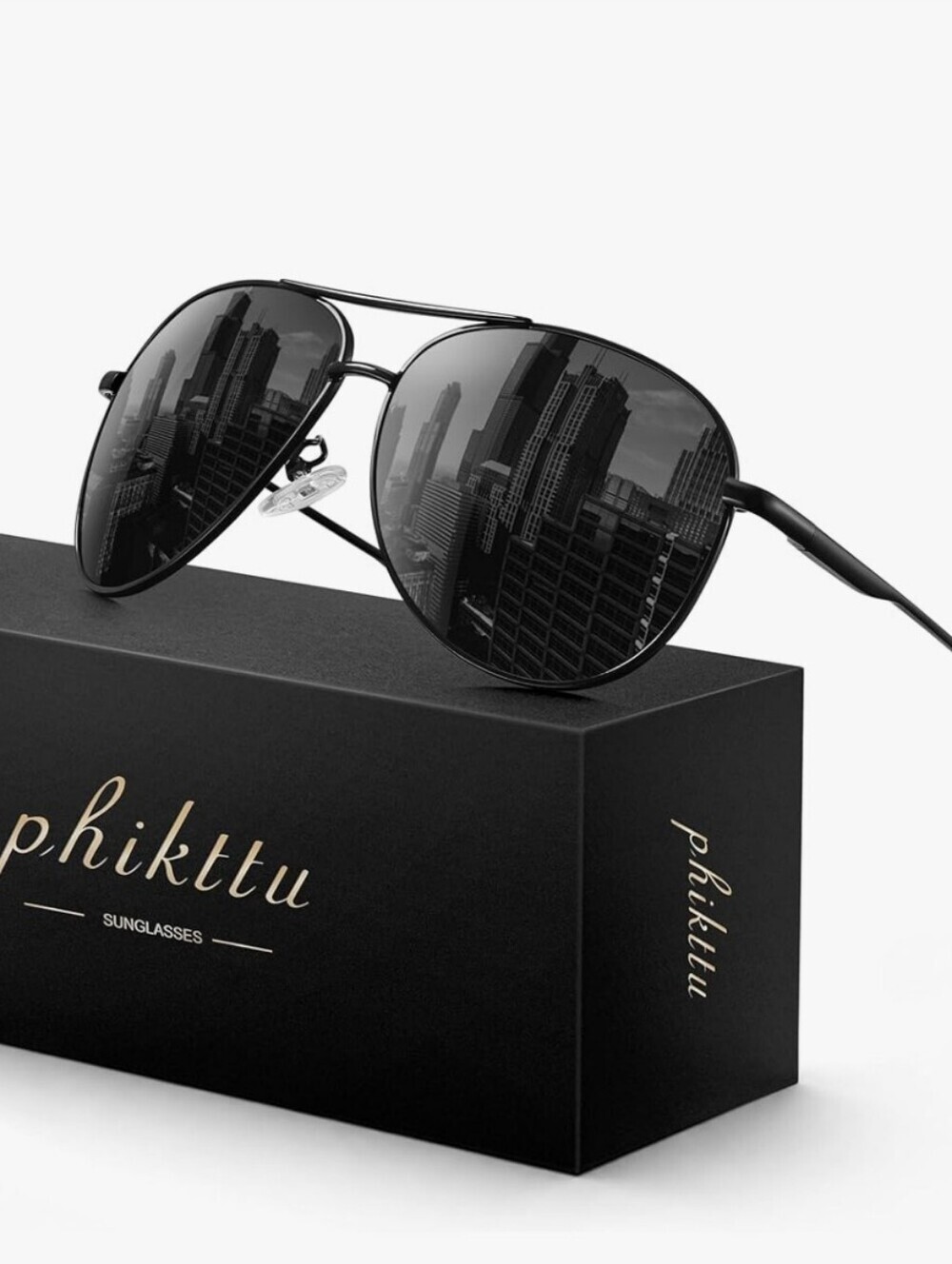 NIB Men Polarized Aviator Sunglasses In Black